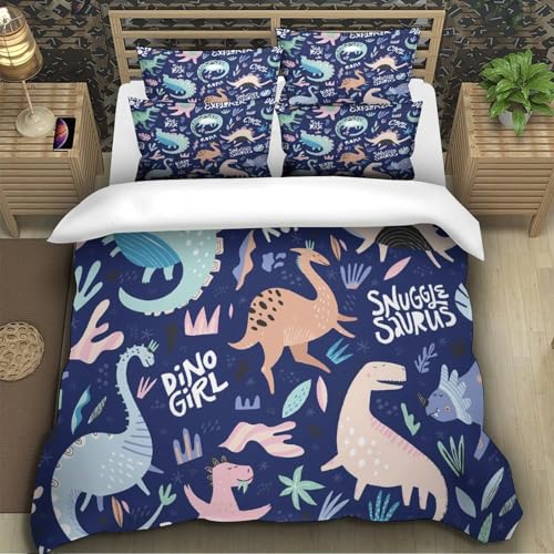 Linge de lit microfibre dinosaure housse de couette super king douce