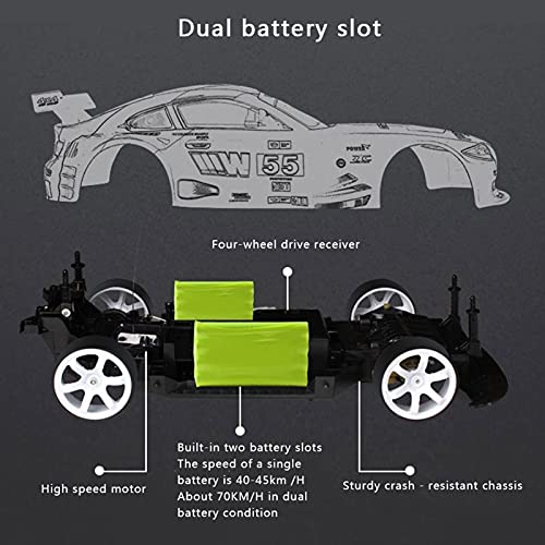 1/10 2,4 GHz RC Carro de corrida de alta velocidade RC Drift Carro de controle remoto carro para tod