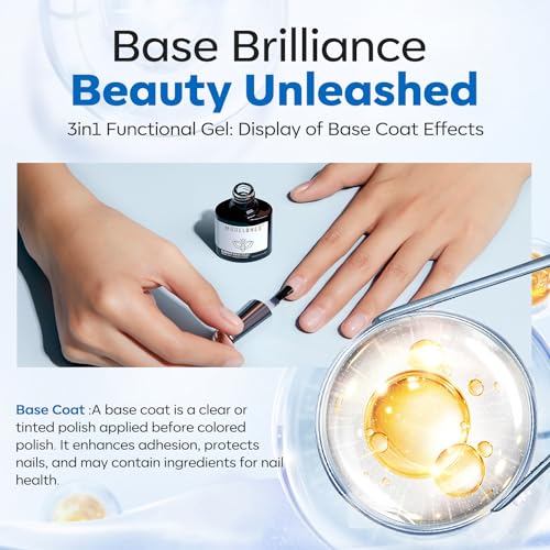 Image of modelones Builder Rubber Gel Base Coat for Nails, Clear Rubber Base Gel Nail Polish for Strengthen /Apex Building /Enhance /Reinforced Long Lasting Fiber Protect Soak Off U V LED Gift for Thin Weak Nails