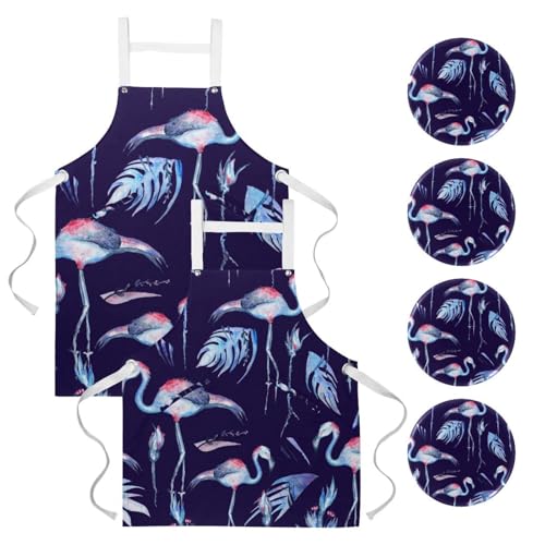 Tablier de cuisine avec 4 broches lot de 2 anti-taches