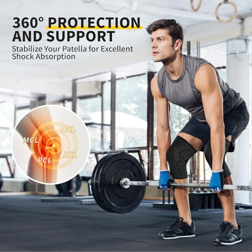 image for CAMBIVO 2 Pack Knee Brace, Knee Compression Sleeve for Men and Women, 