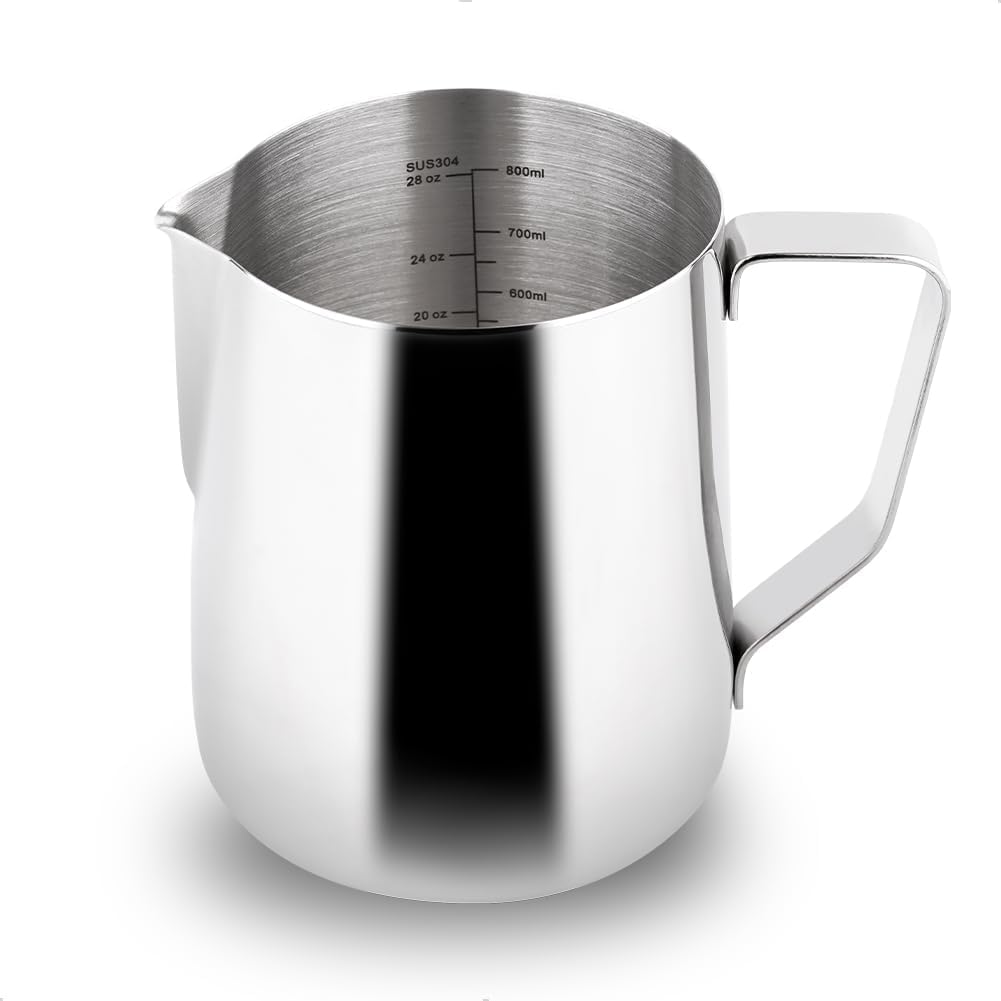 watchget 32oz/900ml Stainless Steel Milk Frothing Jug & Espresso Steamer