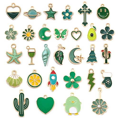 COGCHARGER Blumen Charms Für Schmuck - 12 Stück DIY Anhänger Set