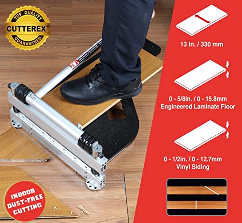 Image of CUTTEREX 13 inch Vinyl Floor Cutter with wheels - Meet Multi-Angle /Length Cutting, A Flooring Tool also Cuts-Engineered Wood Floor, LVP, VCT, SPC, WPC, Long Life HSS Blade Mounted!