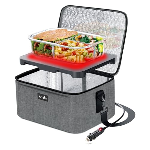 Aotto Portable Oven Electric Lunch Box Food Heater - 12V/24V 2-in-1 Car Food...