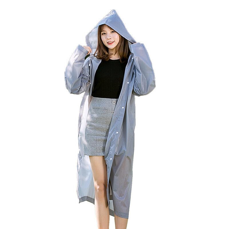 Image of Boolavard Adults /Kids Unisex Reusable Waterproof Rain Coat with Hood Portable Rain Jacket