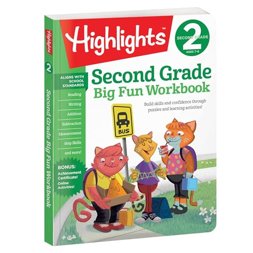 Second Grade Big Fun Workbook: Second Grade Curriculum Workbook for Kids, Practice Math, Reading, Writing, Spelling, Science and More