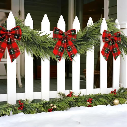 Artificial Norfolk Pine Garland - Faux Christmas Garland Fake Green Garland for Fireplace,Table, Stairs, Mantle, Window,Indoor Outdoor,Home,Holiday Decor (2 PCS,9 FT) - Image 8