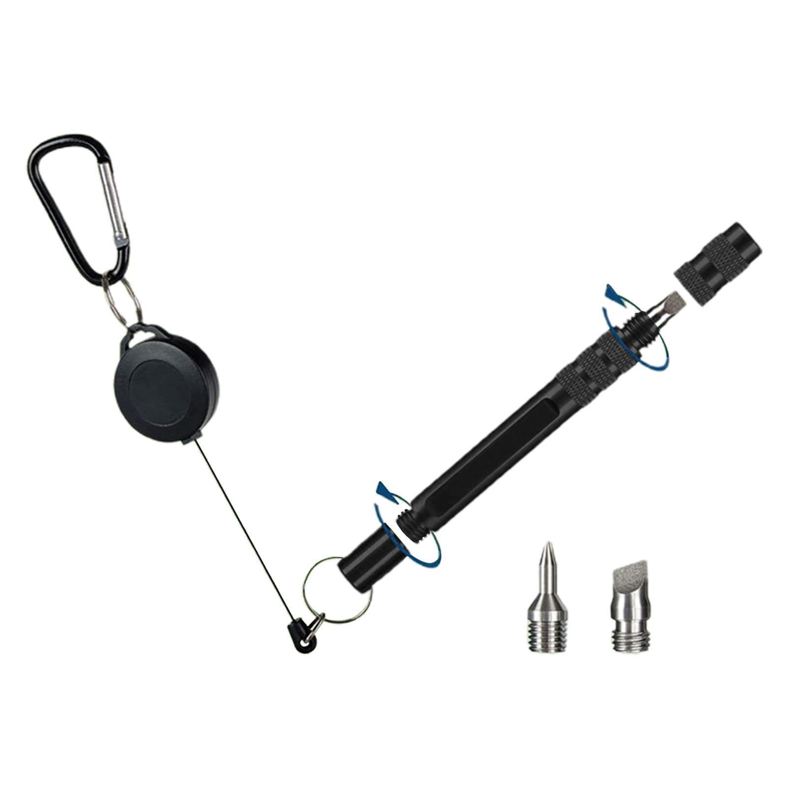 Golf-Rillenschärfer, 3-in-1-Werkzeug for Nachrillen, Aluminiumlegierung, bester Golfschläger-Rillenschärfer mit drei Ersatzköpfen, Golfschläger-Wartungswerkzeug for Keilrillen verschiedener Größen/561