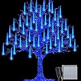 Tonnali ソーラー LED 流星群レインライト 防水 16チューブ 30cm 384LED つらら イルミネーション 省エネ ハロウィン飾り ガーデン スツリー電飾 クリスマス 誕生日・結婚式・庭・パーティー 飾り