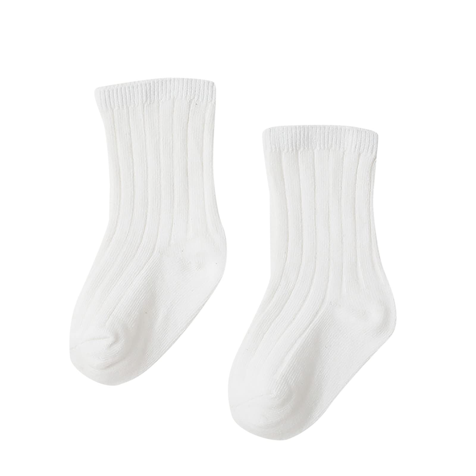 Childrens Socks Boys and Girls Cotton Socks Double Needle Mid Calf Baby Baby Solid Color Newborn Socks Tube