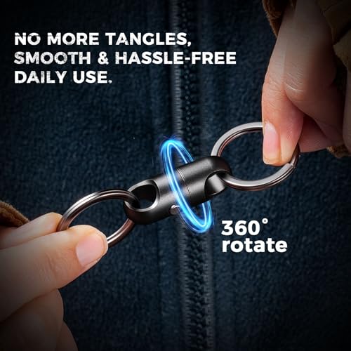 Image of FEGVE Strong Magnetic Quick Release Keychain with 2 /3″ D Ring for Car Key | Double Pin Lock, Anti-Lost Design, Auto Magnetic Absorption, 360 Swivel