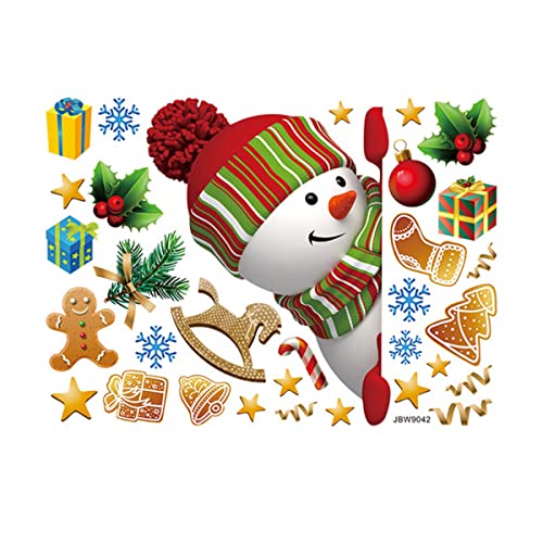 WWZYX Navidad Ventana Clings Navidad Muñeco de Nieve Habitación para niños Decoración de la decoración Pegatinas de la Puerta Ventana Pegatinas de Vidrio Fiesta de Navidad Suministros Cover