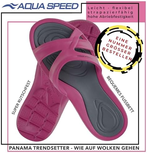 Aqua Speed - Set - Bathing slippers PANAMA + microfibre towel | Ladies | Shower sandals | Bathing slippers