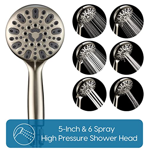 Set de grifo para ducha y bañera con válvula, grifo para ducha con rociador manual miniatura 3