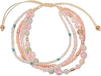 Handmade Boho Braided Beaded Wrap Bracelet & Adjustable Drawstring Anklet - Beach Jewelry Gifts for Women by WJR