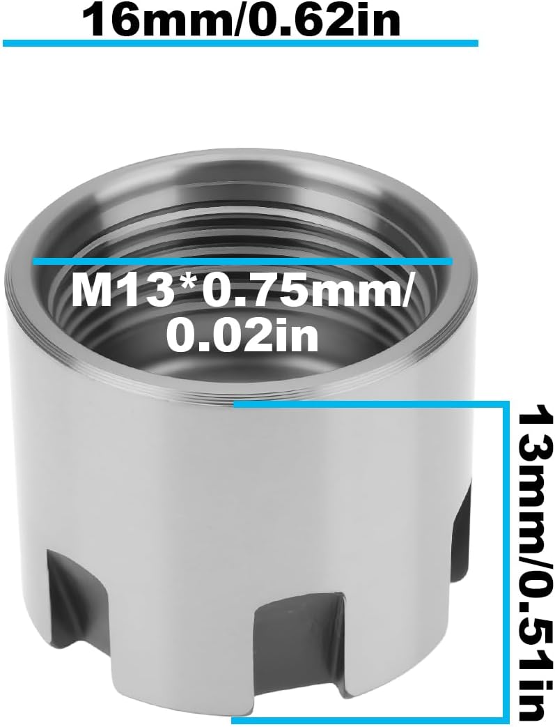 2Pcs M13 x 0.75mm Mini Collet Nut Tool Holder Collet Nut for Most ER11-M Type Wrenches