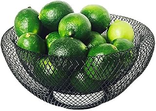 The Iconic Modern Wire Mesh Fruit Bowl, Museum Style, Medium, 24 cm, Powder Coated Iron, Set of 2