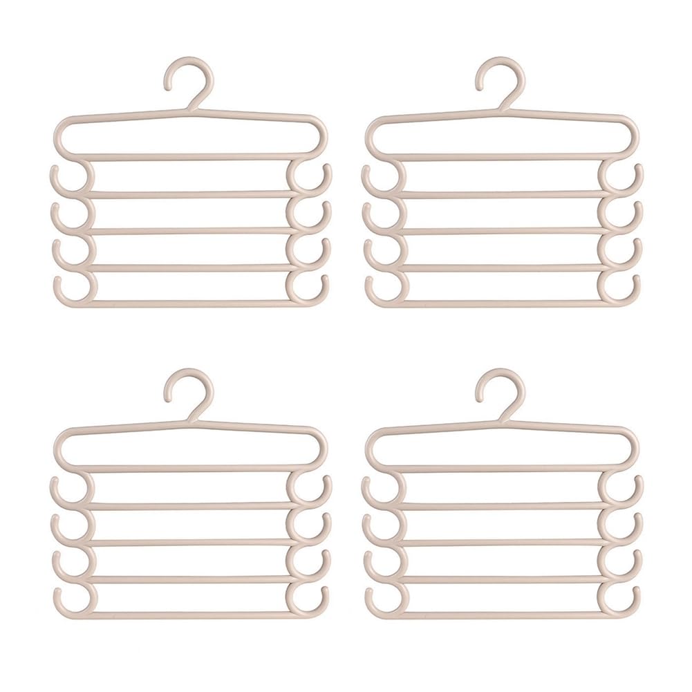 CTRLZS Pants Rack Multifunctional Household Saving Space Multi Layer Trousers Hanger Pants Closet Color Clothes Peg 5 Layers A