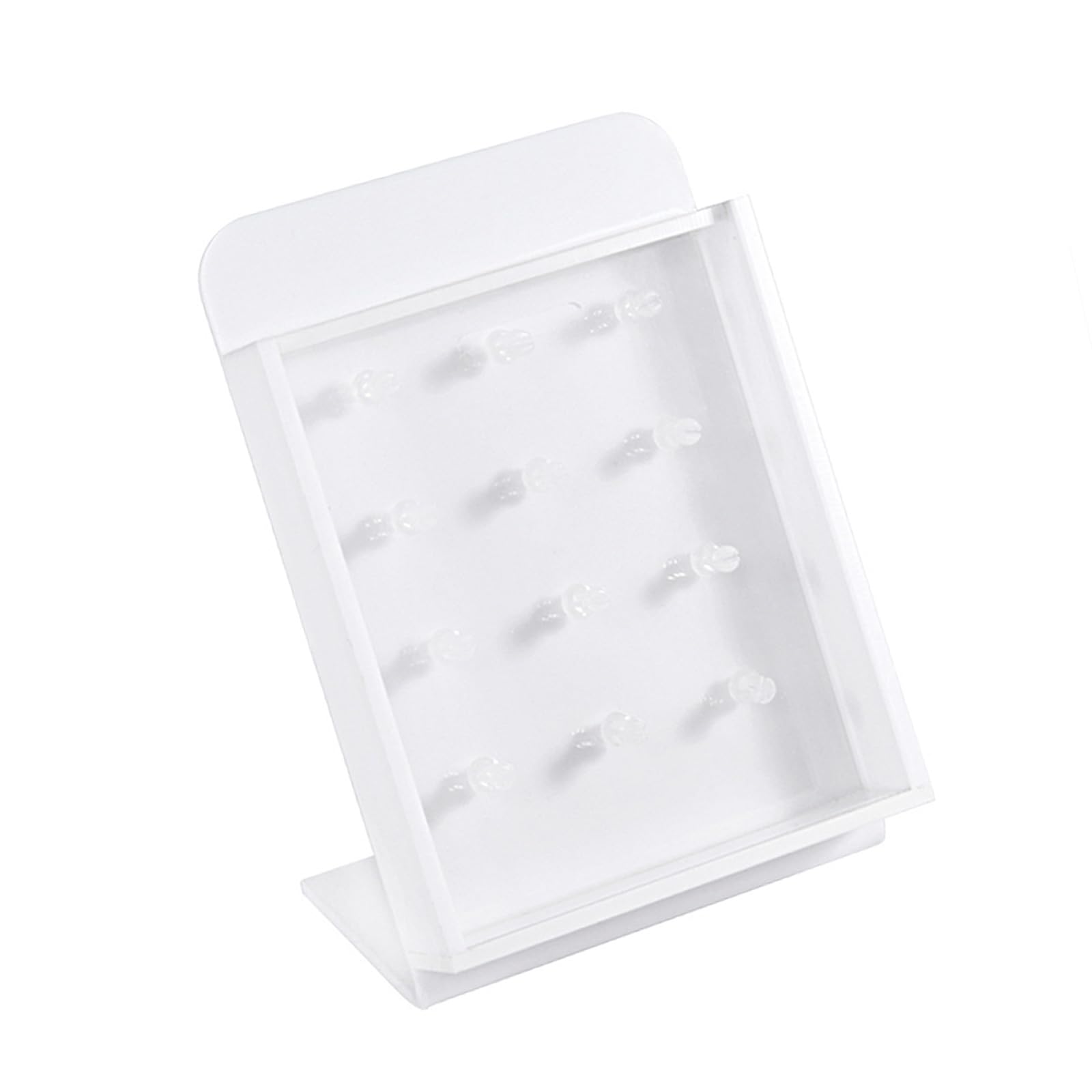 Beimus Transparent Acrylic Storage Stand with Lid for Lip Rings Earrings and More Dustproof Jewelry