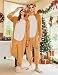Ekouaer Tier Jumpsuit Kostüm mit Reißverschluss & Kapuzen Fleece Onesie Schlafanzug Fasching Halloween Cosplay Karneval Einteiler (Herren, Damen, Unisex) Rentier, L