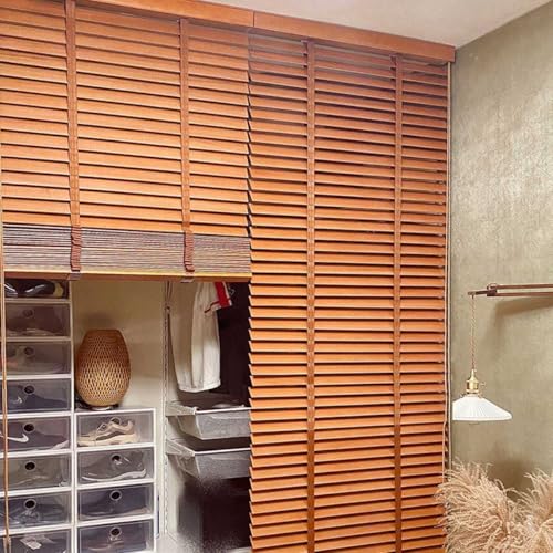 Persianas de madera de 5 cm para eliminar reflejos solares y miradas en puertas 4