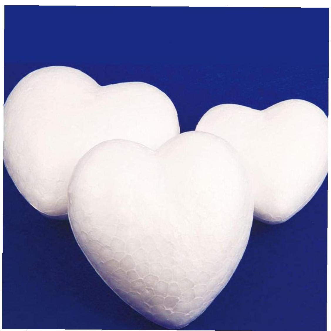 Zonfer 10pcs Polystyrene Styrofoam Decoration Mould White Heart-shaped Craft Foam Ball for Diy Christmas Party Decoration Ornament Gifts 5cm