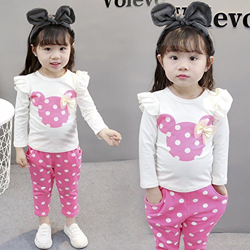 Whbfrg Baby Girl Clothes, 2 Pieces Long Sleeved Cute Toddler Infant Outfits Kids Tops And Pants Set(18-24 Months,Pink) #TOP1