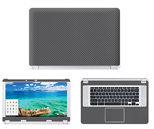Decalrus - Protective decal for Acer Chromebook 15 CB5-571 (15.6" Screen) laptop GREY Carbon Fiber skin skins case cover wrap CFchrbook15CB5-571Grey