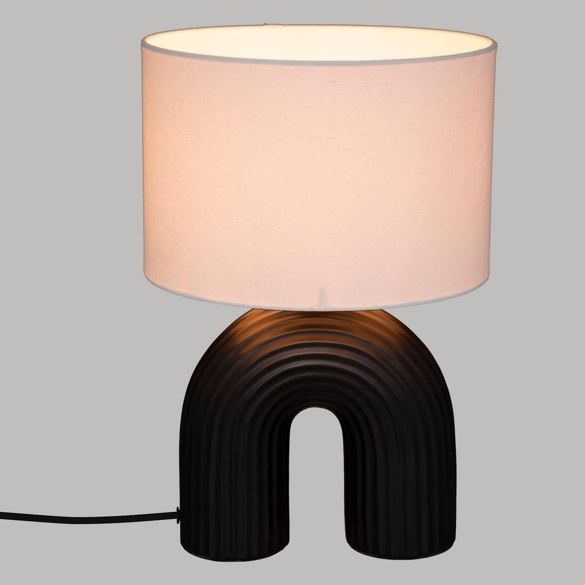 Atmosphera - Lampe Eidel - métal et céramique - noir - H40-5 cm