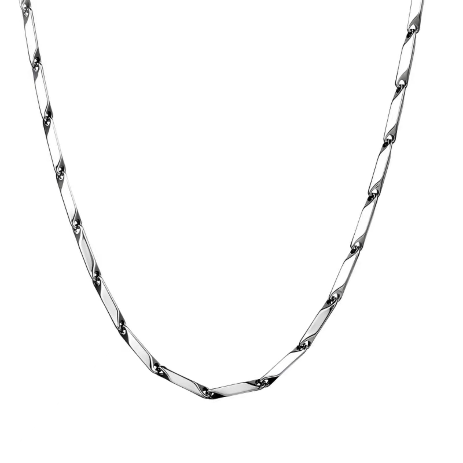 Stainless Steel Chain Necklace for Men Women Rhombic Silver Wheat Links Chain 3mm Chain Fashion Jewelry Gift, 18 inches, Stainless Steel, No Gemstone-image-46