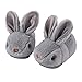 Nasogetch Chaussons Enfant Garçon Hiver Pantoufles Antidérapants Bébé Peluche Lapin Mignon Chaud Chaussures Fermé Gris 140 19/20 EU