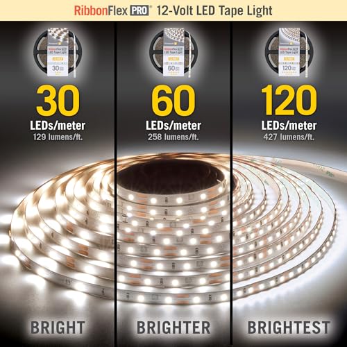 Image of Armacost Lighting RibbonFlex Pro 12V White LED Strip Lights 60 LED /m, 3000K, 32.8 ft, 142250N