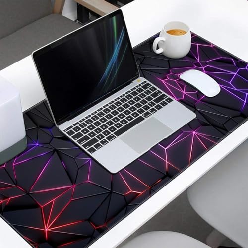 Image of Large Desk Mouse Mat, Extended Gaming, Office Keyboard Pad, Waterproof Non-Slip Surface, Stitched Edge Anti-Fray Thick Fabric Rubber Base Mat for Home Laptop Study or Work Setup(Pack 1)