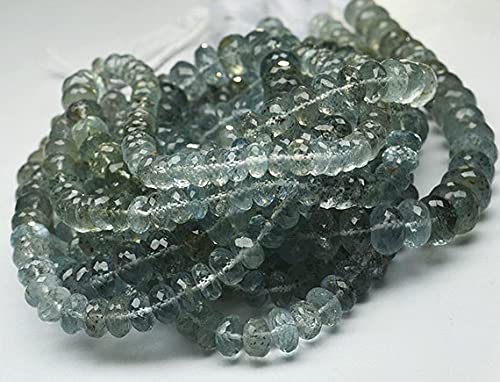Aigue-marine mousse perles rondelles facettées 10-11mm de qualité supérieure pour bijoux