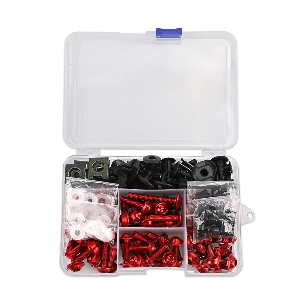 Kit De Fixation Carénage Pour Yamaha YZF R1 R6 R3 2004-2008 - 195 Pièces, Vis Et écrous, Couleur Rouge