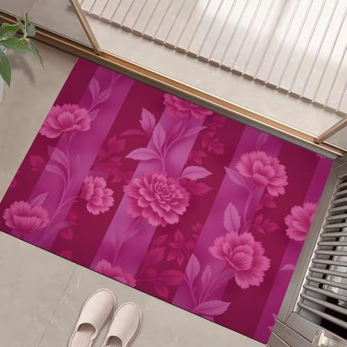 Tapis entrée intérieur 80x120cm lavable rouge pourpre - 2