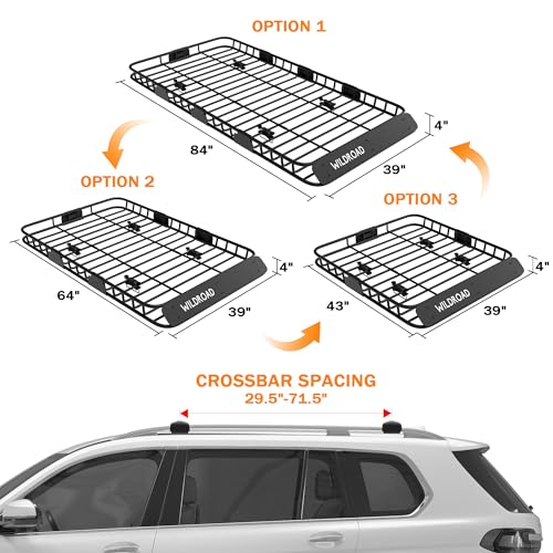 Wildroad Car Roof Cargo Carrier Combo - Upgraded 84"x 39"x 4" Roof Rack Basket, Super Duty Bungee Net. Universal Car Top Luggage Holder Fits SUV, Truck, Cars by Wildroad - Image 7