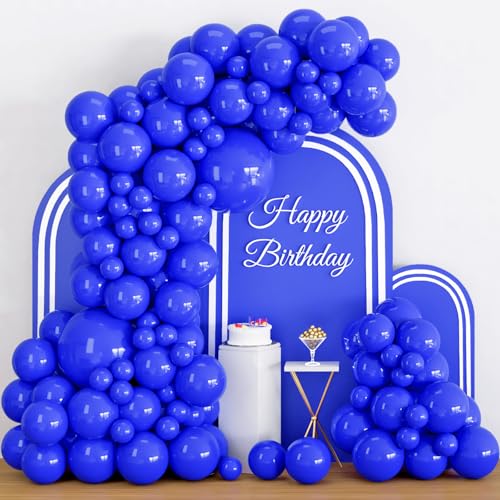 Image of 100pcs Royal Blue Latex Balloons 12 inch Matte Dark Blue balloon | Helium Compatible, Birthday Graduation Baseball Nautical Bachelorette Patriotic Gender Reveal, Party Decorations