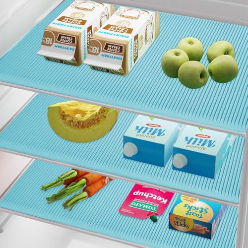 Abulun 1pcs Silicone Fridge Liners for Shelves, Reusable Washable Fridge Shelf Liners, Big Size Cuttable Fridge Mats