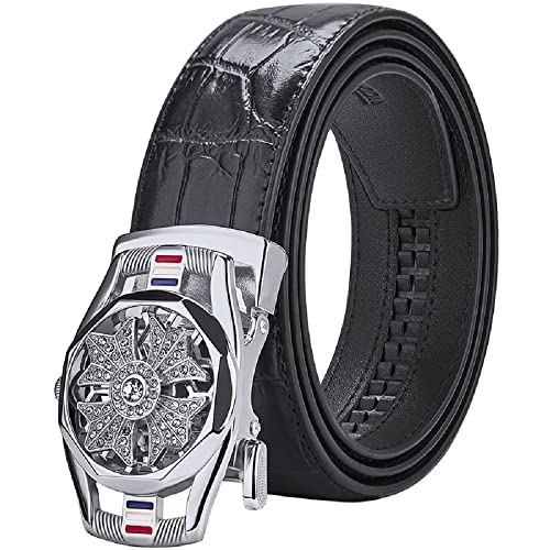 VANNANBA Mens Ratchet Leather Belt Designer Belts for Men,Trend Fashion,Western Belts for Jeans with Gift Box