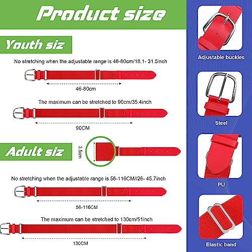 Image of Hercicy 12 Pcs Baseball Belts Softball Belts Bulk for Adult and Youth Adjustable
