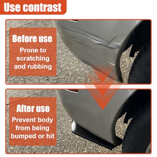 YoRise 2PCS Car Rear Bumper Lip Splitter Canard Diffuser (Black) - Image 4