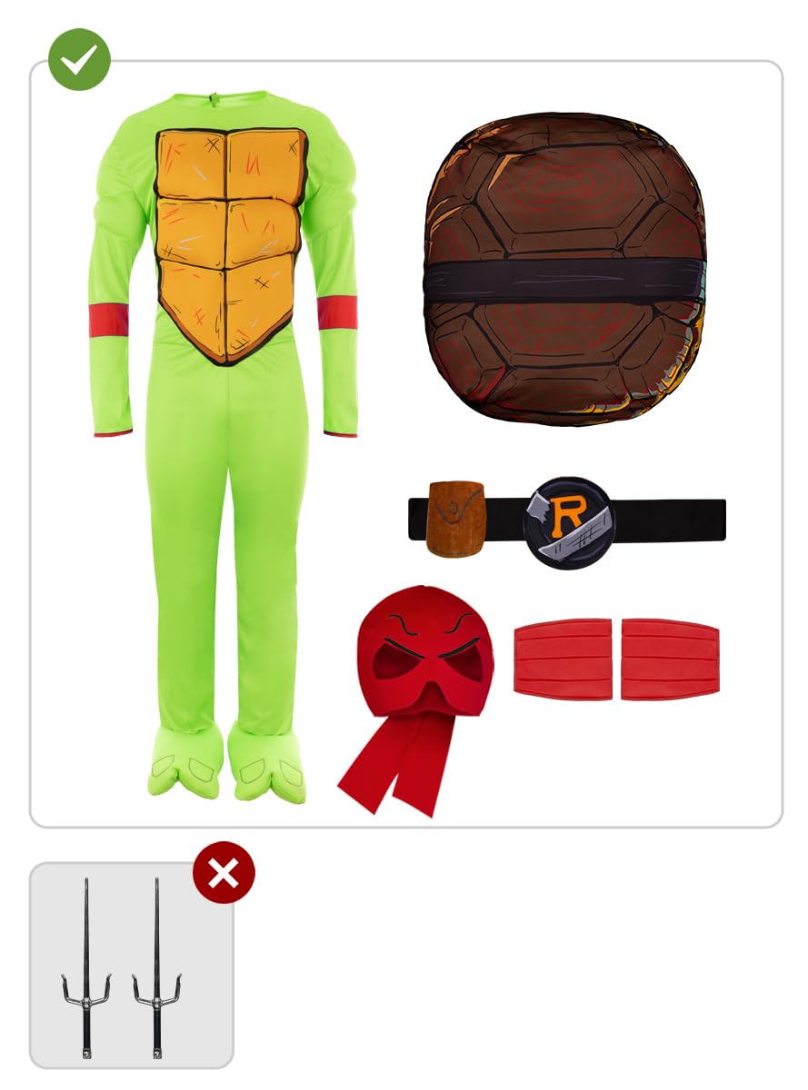 Funidelia | Disfraz de Raphael - Las Tortugas Ninja para hombre Tortugas Ninja & Dibujos Animados - Disfraz para adultos y divertidos accesorios para Fiestas, Carnaval y Halloween - Talla M