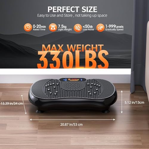 Image of WellMore Crazy Fit Vibration Plate for Home Weight Loss Exercise Machine with Different Programs Full Body Exercise Oscillation Fitness Workout 1 Year Warranty (Black)