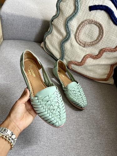 Image of Macarena Collection Leather Sandals for Women | Handmade Mexican Huarache | Woven Slip-On Shoes with Cushioned Insole | Artisan Crafted Genuine Leather