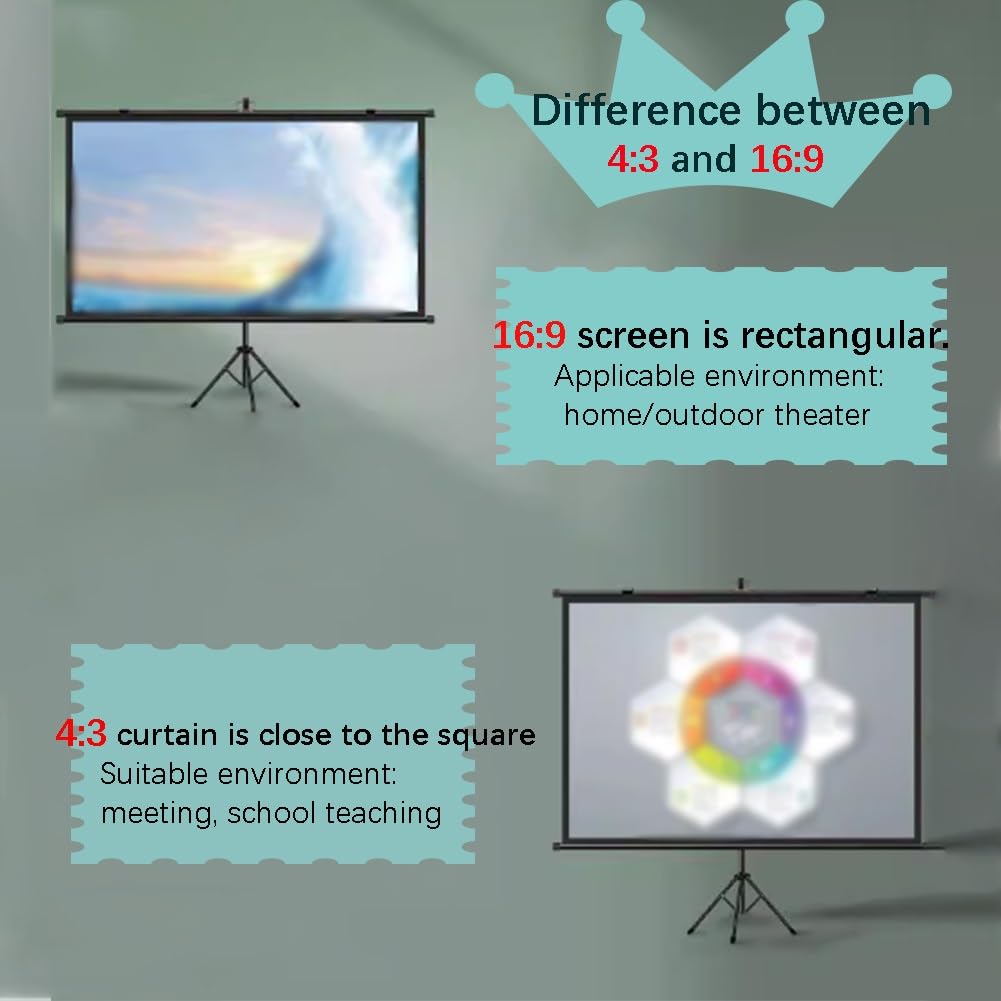 Pantalla de proyección portátil para cine en casa, patio, oficina y fiestas