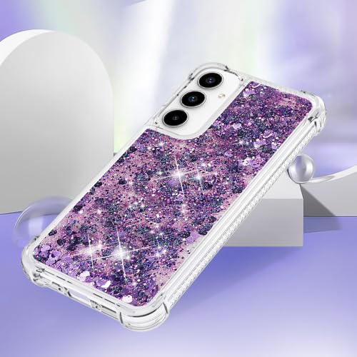 Coque Galaxy A36 transparente violette en TPU souple à paillettes - 4