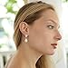 Mariell Pearl Bridal Wedding Drop Earrings with CZ Crystals for Brides, Bridesmaids, Birthday Gift