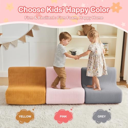 Image of DAICO Kids Bean Bag Chair Pink Ultra-Soft Toddler Bean Bag Sofa with Handle, Small Toddler Comfy Reading Lazy Lounger Foam Princess Chairs for Playroom or Bedroom - Birthday Gift for Boys and Girls